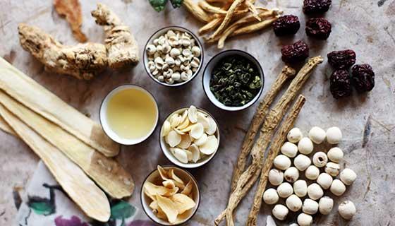 An assortment of herbs used in Chinese medicine.
